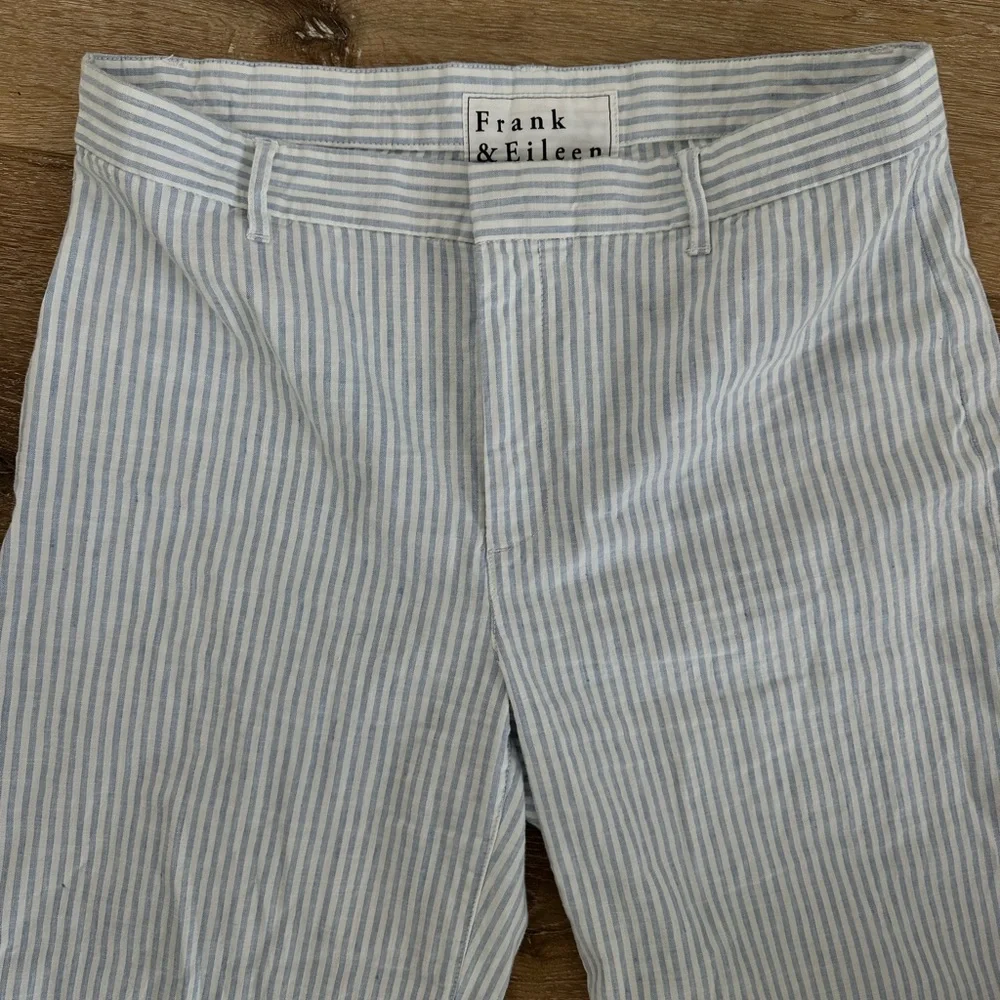 Frank & Eileen Light Blue Striped Wide Leg Pants - Picture 3 of 5